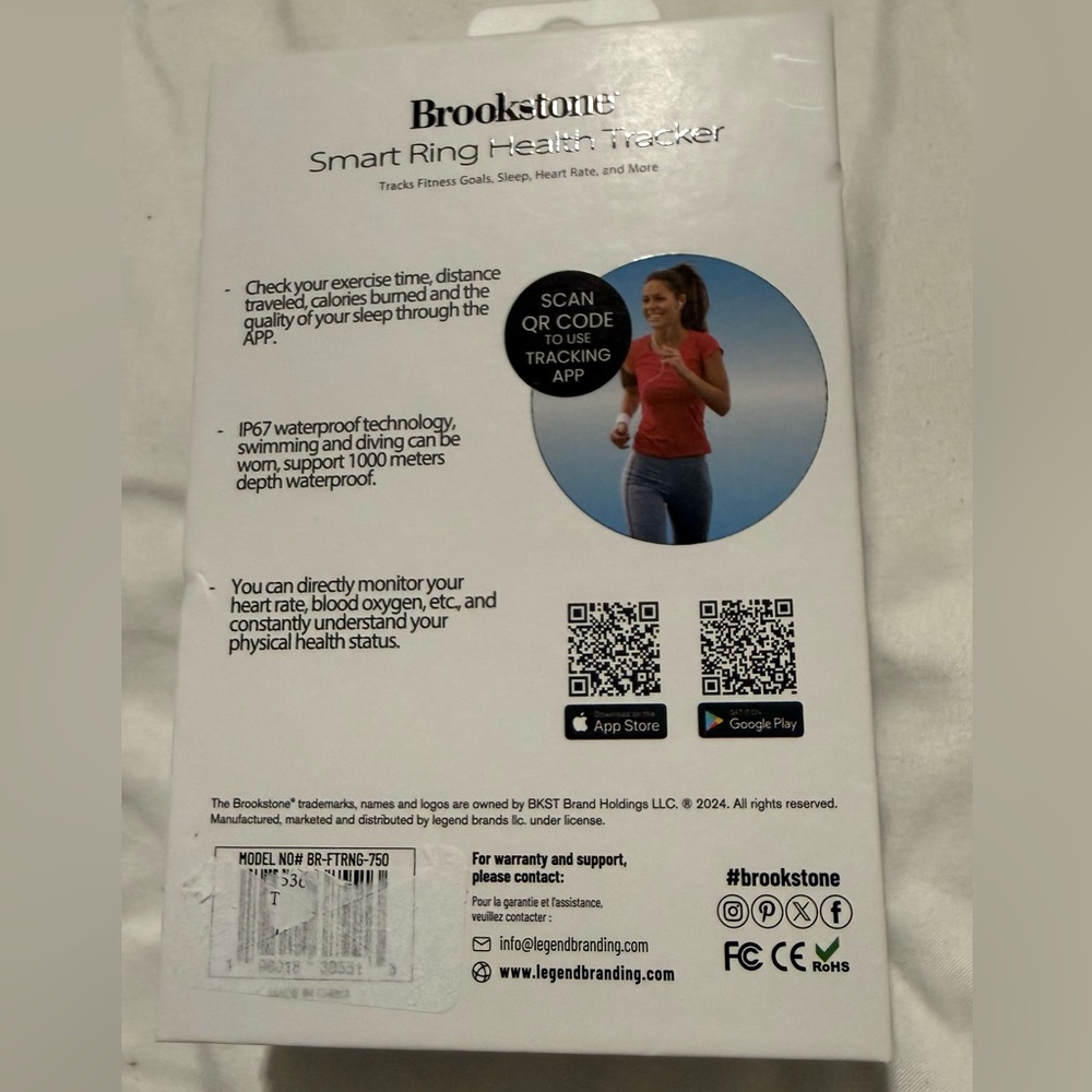 Brookstone Black Smart Ring Health Tracker - Picture 2 of 3